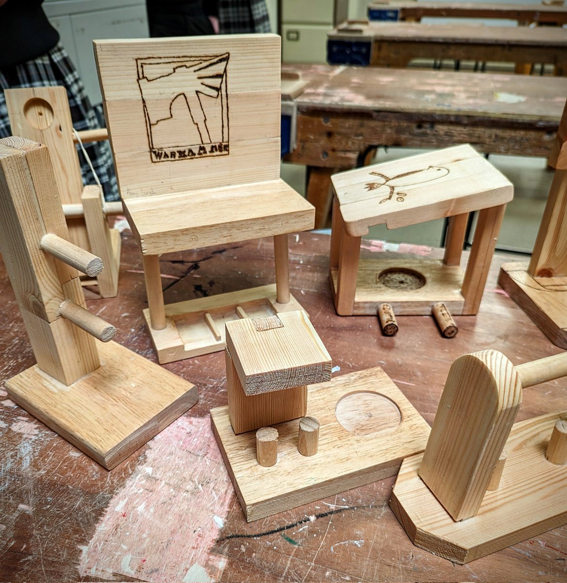 GWeir24's tweet photo. 5th Year Construction Studies students brought home their final projects today! Each student was given the same list of materials and had to design and build an artefact of their own choosing using some or all of the pieces given to them 🪚🔨 @FingalCC https://t.co/YIvnvbIrOZ