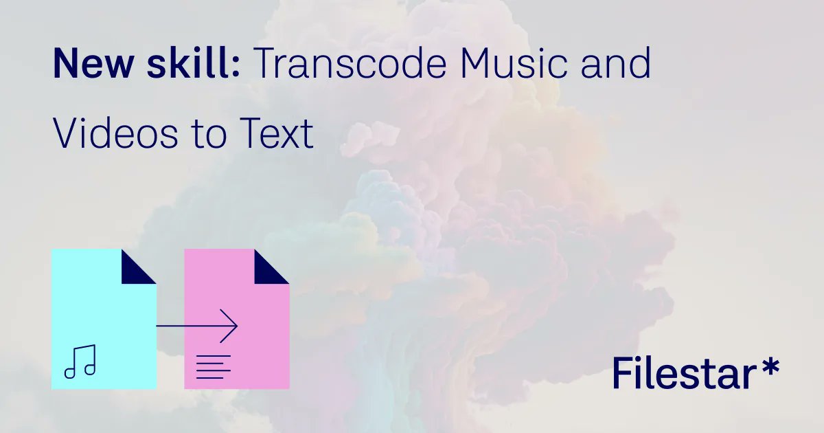 filestarapp's tweet photo. New Skill: Transcode Audio and Video to Text. https://t.co/LCkj4U9Sco #ai https://t.co/NpiYglQrdD