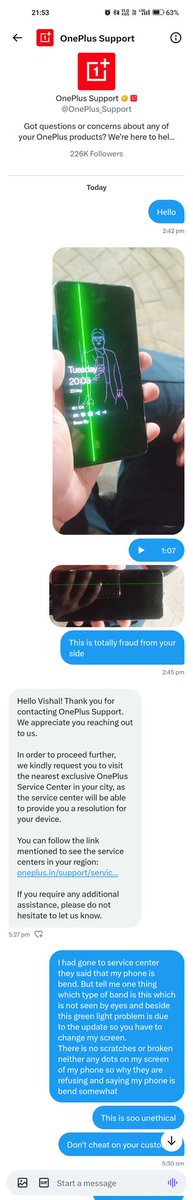 _I_VISHAL's tweet image. This is the condition of oneplus they don't even reply on DMs
@nch1915 @OnePlus_IN @OnePlus_Support @TOIIndiaNews @GoI_MeitY 
#scamoneplus
#oneplus9r