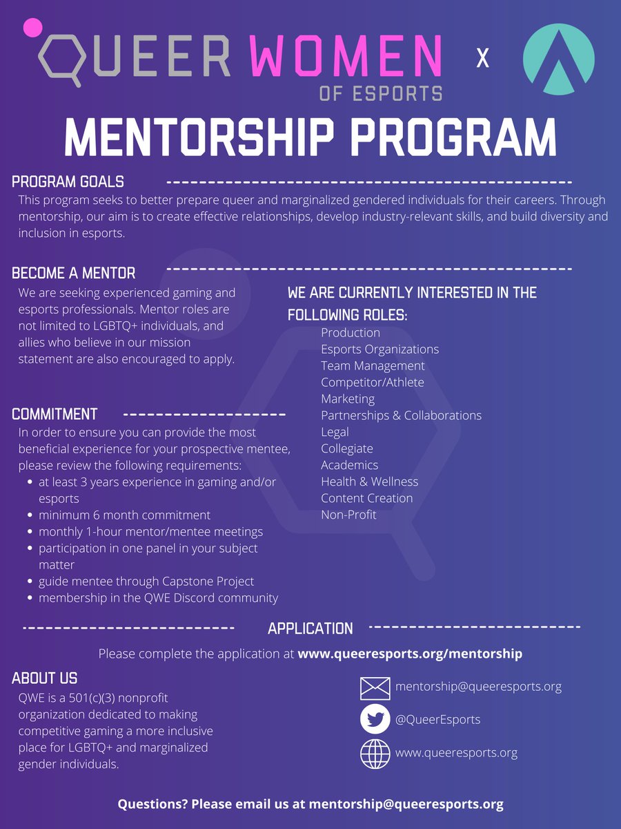 Applications close for mentors TOMORROW!! Want to make a difference in the esports industry? Low commitment for high reward, cycle starts June 12th - apply today. forms.gle/8KN4N48kjHPBw7…