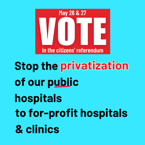 ontarionurses's tweet photo. Do you oppose @fordnation drive to privatize Ontario's health-care system? Make your voice heard in the @OntarioHealthC citizen referendum!

Vote in person at polling stations across the province May 26-27.
Or vote online today: https://t.co/Z6FbQuTL7u
#publichospitalvote #onpoli https://t.co/qHVvMVEG0d