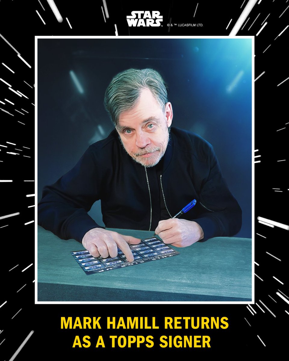 BREAKING: For the 1st time since 2017, @MarkHamill has returned to Topps as an autograph signer! Start hunting his auto when #ToppsStarWars 40th Anniversary #ROTJ Chrome Sapphire drops ✨

Pre-order a set now ➡️ ow.ly/mpwF50Oux77