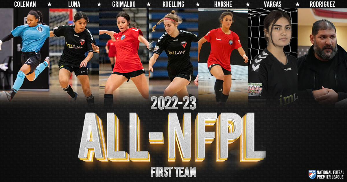 ⭐ ALL-NFPL WOMEN'S FIRST TEAM ⭐
 - Coleman <a href="/ColumbusFutsalW/">FutsalForUS⭐️</a> 
 - Luna @GrandRapidsOle 
 - Grimaldo <a href="/MIFutsalFactory/">MI Futsal Factory</a> 
 - Koelling @GrandRapidsOle 
 - Harshe <a href="/MIFutsalFactory/">MI Futsal Factory</a> 
 - Vargas @GrandRapidsOle 
 - Rodriguez @GrandRapidsOle