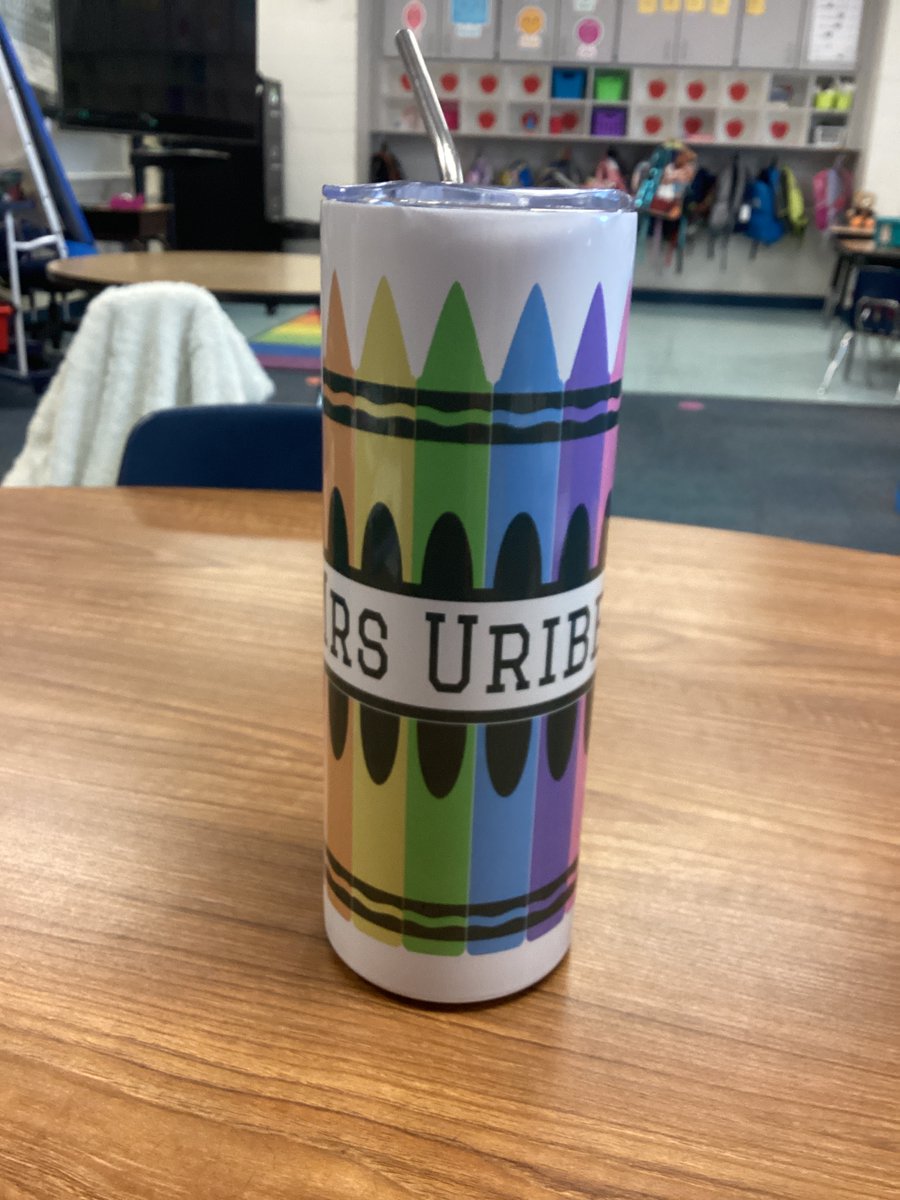 So,  just got the best gift from a student today.  
She knows how much water I  drink a day, +  I have a matching crayon shirt! When I asked why the gift, she replied, “because you are awesome and I will miss you” :(. Being honest, I almost cried.  I needed those words today!