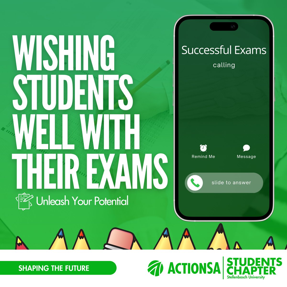 ActionSA SU wishes all students a successful exam season 💚 #ShapingOurFuture