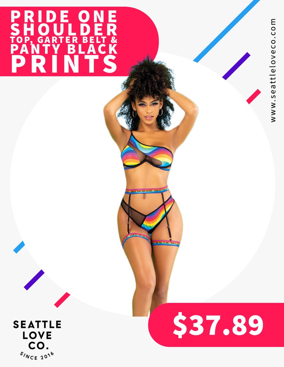 Get ready for Pride! Check out this colorful and sensual set with an underwire top, matching panty and a elastic garter belt with rainbow print.
seattleloveco.com/products/eopmp…
#pride #pridemonth #seattle #pnw #rainbow #seattleloveco