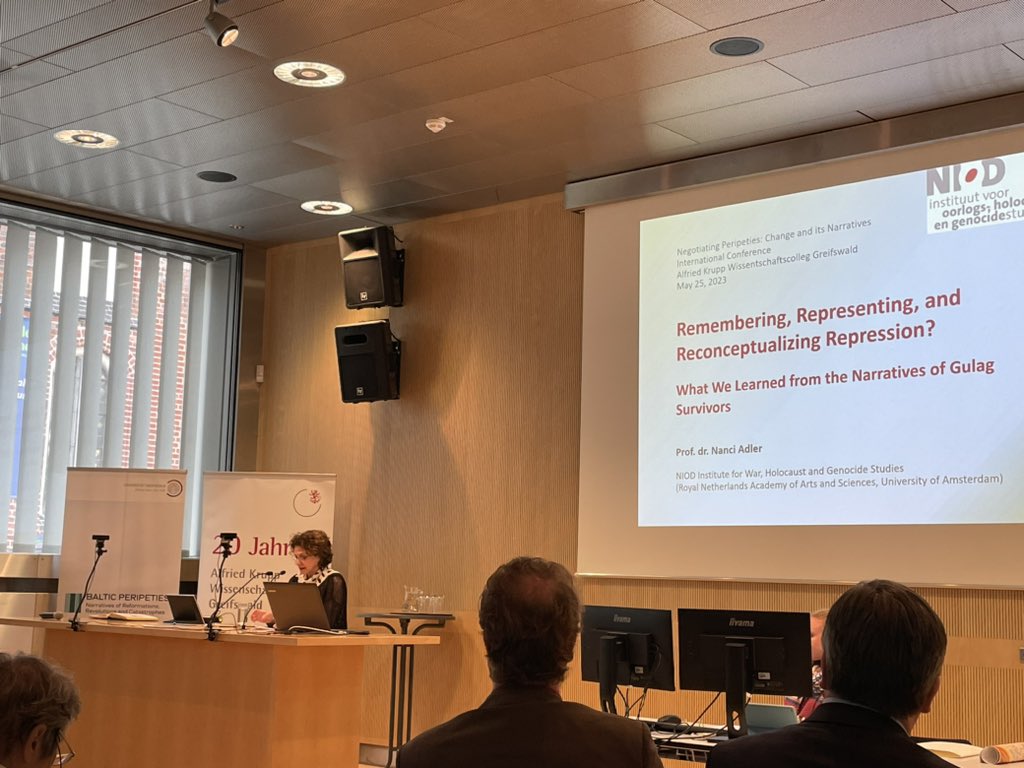 Accessing the ambivalent perceptions of party loyalty of #Gulag survivors through personal accounts revealing the impact of oppression on #narrative constructions and of their #peripeties by Nancy Adler <a href="/NIODamsterdam/">NIOD | Bluesky: @niodamsterdam.bsky.social</a> this evening <a href="/IRTG_Peripeties/">Baltic Peripeties (IRTG)</a> <a href="/uni_greifswald/">Uni Greifswald</a> <a href="/wiko_greifswald/">Alfried Krupp Wissenschaftskolleg Greifswald</a>