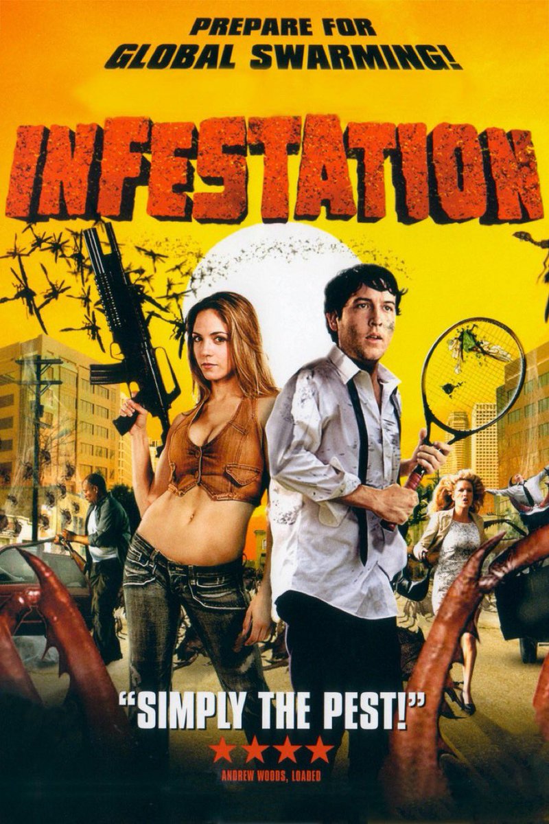 GabeCrate's tweet image. ☢️#132. Infestation, 2009. Like all great B movie #creaturefeatures, the human component is focused on just enough to realize you’re rooting for the baddies. Fun gags, gore, solid CG and practical effects, but yes, its a grind when they get too chatty. Shut up and die! 3/5 ☢️