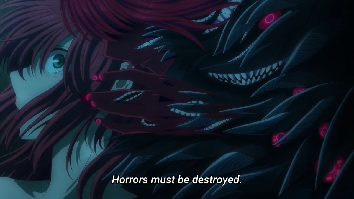 AnjoKeMo's tweet photo. Chise's black arm just transformed into something!? 😱😱😱
#魔法使いの嫁 #まほよめ #mahoyome #theancientmagusbride #mahoutsukainoyome #ChiseHatori #EliasAinsworth #blackarm #horrors #anime https://t.co/HKp7D7LBp8