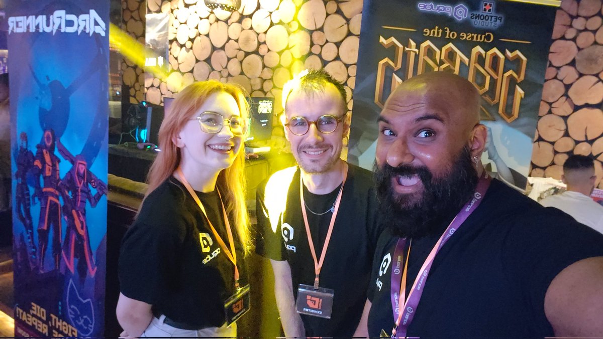 We are here at @FormatGG! Showcasing 2 of our amazing titles @ArcRunner_Game and @CurseRats 🎮 If you are at the event make sure to come say hi to our lovely PQube team ❤️