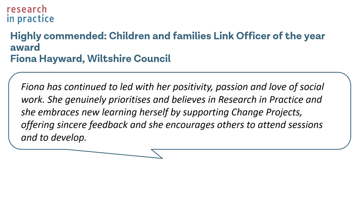 researchIP's tweet photo. .@SwPrincipal is highly commended in the Children and families Link Officer of the year award category for her work at @wiltscouncil #LOAM23 https://t.co/0WDgxrgQWy
