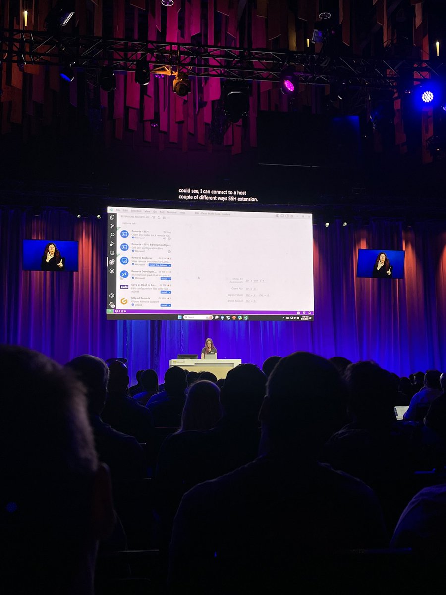 .<a href="/BrigitMurtaugh/">Brigit</a> killin it as she shares <a href="/code/">Visual Studio Code</a> awesomeness on how to develop anywhere to a packed room at #MSBuild 🙌✨