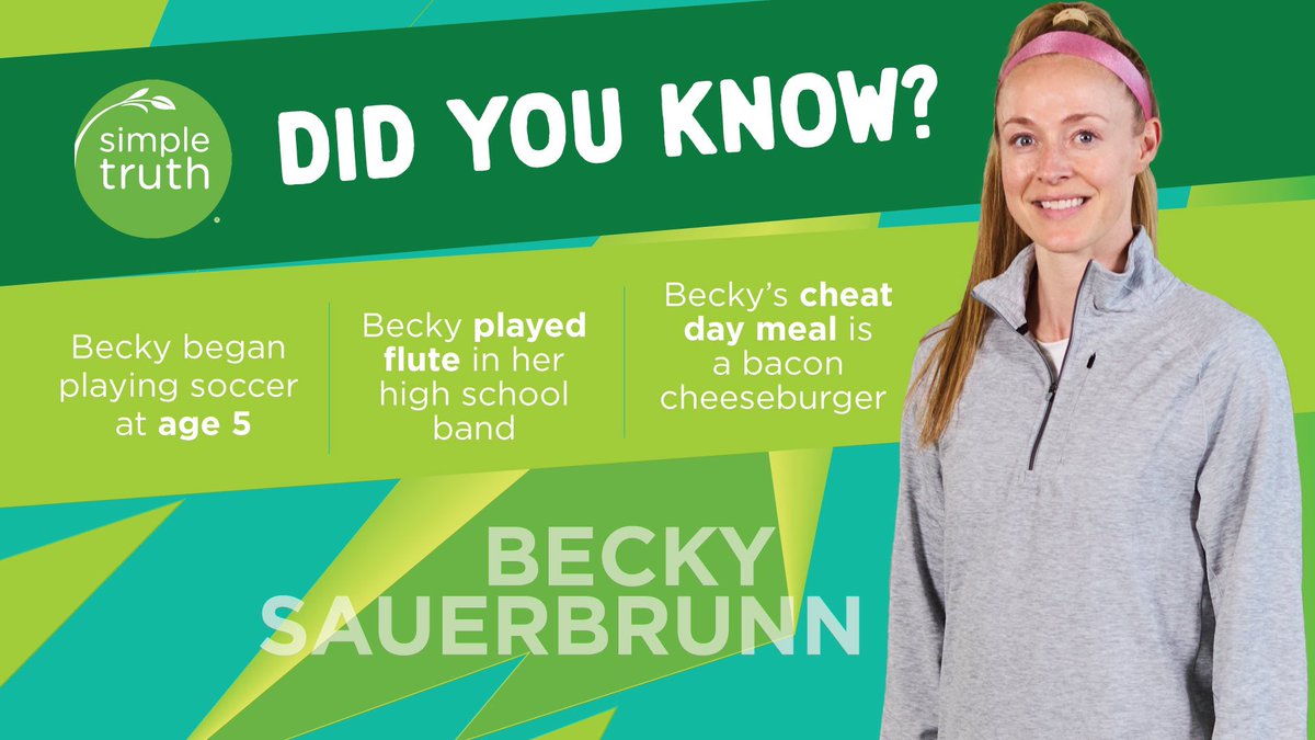 Here’s a few facts about me you may not have known. When did you start playing soccer? Let me know, and if you haven’t already check out some of my @simpletruth4u favorites! simpletruthyouth.com/BeckySauerbrun…