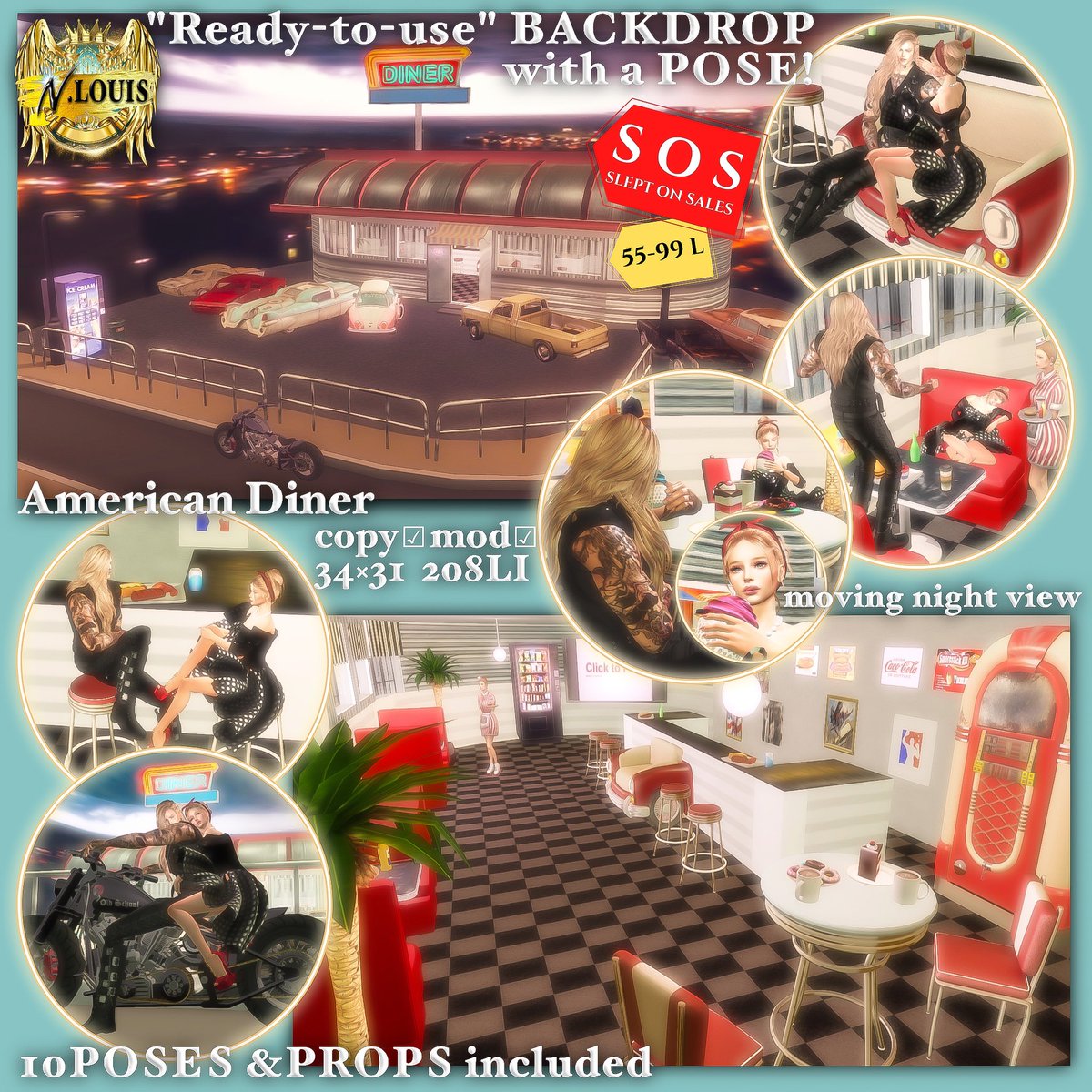 LouisDeBury's tweet photo. #sl #secondlife #Nlouis #SLWeekendSale #SLWeeklyEvent #SleptOnSales #BINGEEvents #bingeSL #bingeeventsl
Slept On Sales, may 25~28
360 degree background(Night view) moving.
you can live in the diner! lol
I look forward to welcoming you!
N.LOUIS
https://t.co/QfYTlz9TE1 https://t.co/kQHCOn1CDF