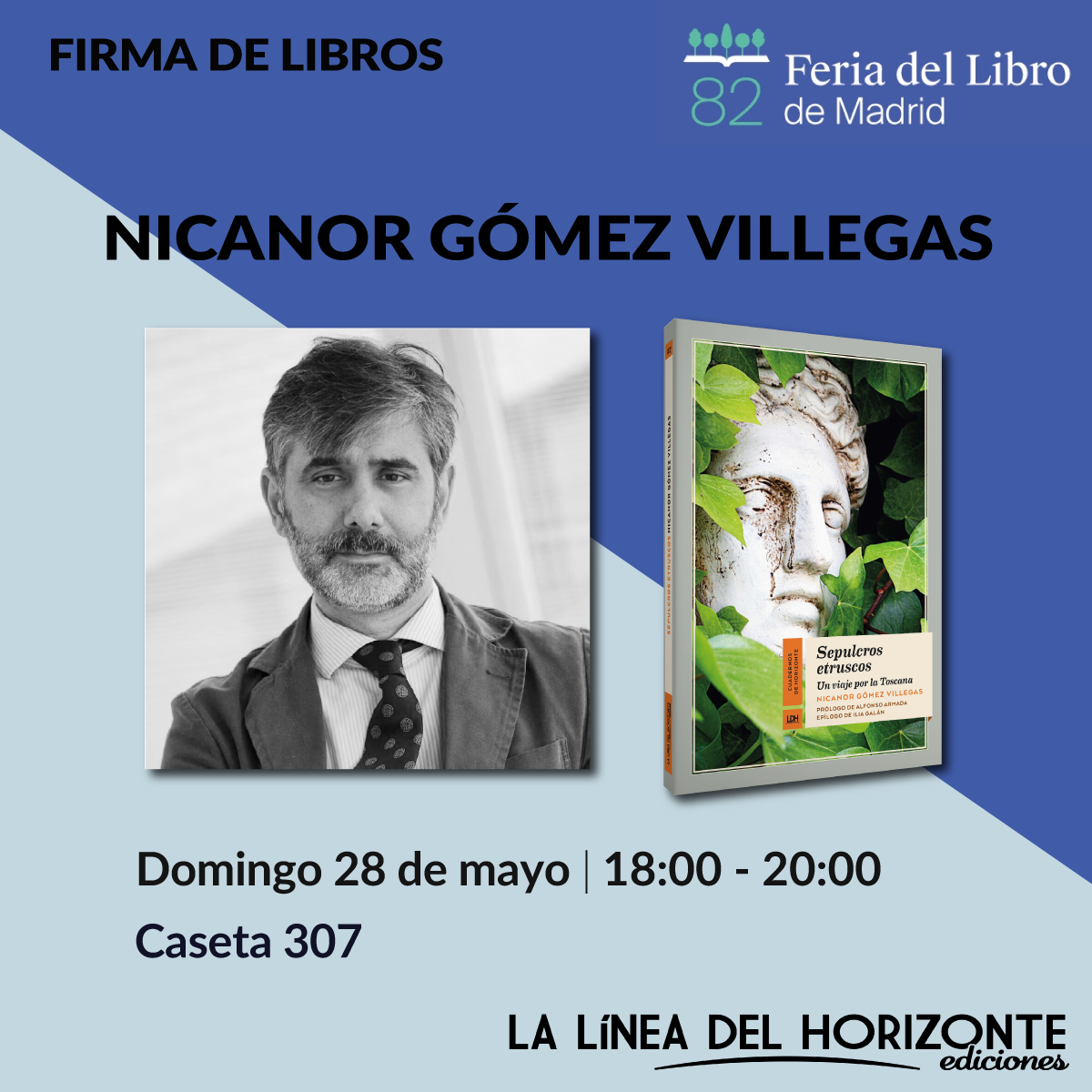 Estas son las firmas de libros que tenemos preparadas para vosotros este fin de semana en la @FLMadrid. 
Gonzalo Fernández Parrilla y Nicanor Gómez Villegas firmarán sus libros.
¡Os esperamos!

#LaLíneadelHorizonte #FeriaDelLibroDeMadrid #flmadrid2023 #autoresLDH #FLMadrid23