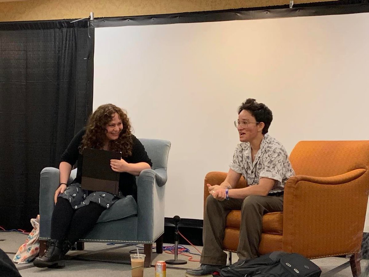 seattlescreams's tweet image. I was bemoaning not having any pics from the interview I did with the awesome @IBexWeBex and @TonyKayWriter came through! 

@crypticon #crypticon #horror #hellfest #scream