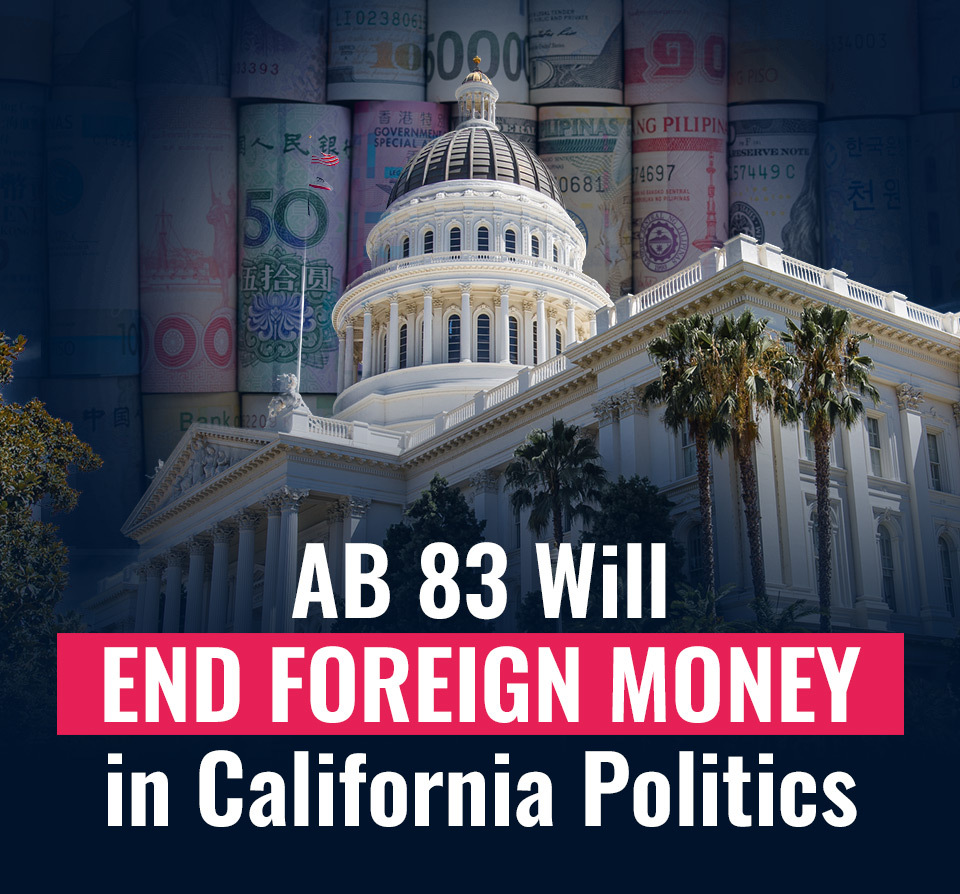 MOVI_Coalition's tweet photo. Let's #PassAB83 to Get Foreign Money Out of #California Elections
@AsmKevinMcCarty
@TinaMcKinnor1
@AsmMuratsuchi
@StephNguyenCA
@LizForAssembly
@BlancaNPacheco
@DianePapan
@JimPatterson559
@Patterdude
@AsmGailPellerin
@AsmCottie
@QuirkSilvaCA
@AsmJamesRamos
@RendonAD62
@EGReyesCA https://t.co/w9ywhR1QIy