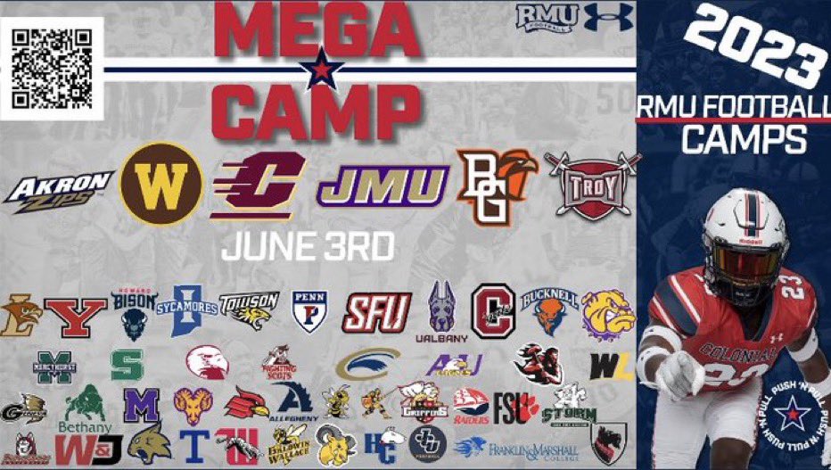 Looking forward to Coaching the Top OL OUT‼️

Are you about this OL Pride Life‼️

Class of 24 shoot me your film 🎥 

🔴⚪️🔵🏈

Click the link below today to sign up🔥🔥🫡

🔗 rb.gy/aydlid

#RMUFB | #RMUCamps | #PushNPull