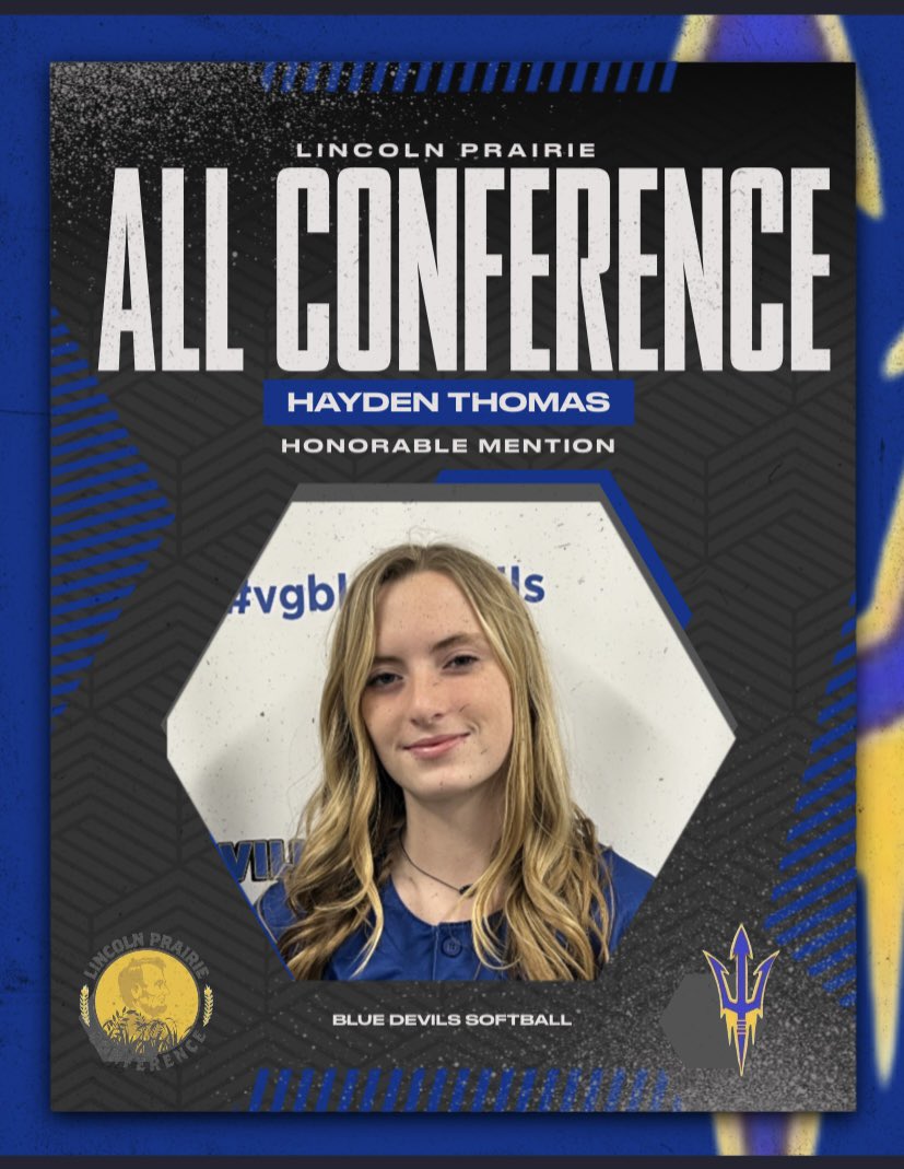 jeanaeblock's tweet photo. @lincoln_prairie conference honors - Congrats ladies! 

2nd Team - Kayln Cordes 
Honorable Mention - Piper Kiser and Hayden Thomas @VGBlueDevils https://t.co/nvnXBm6s3c