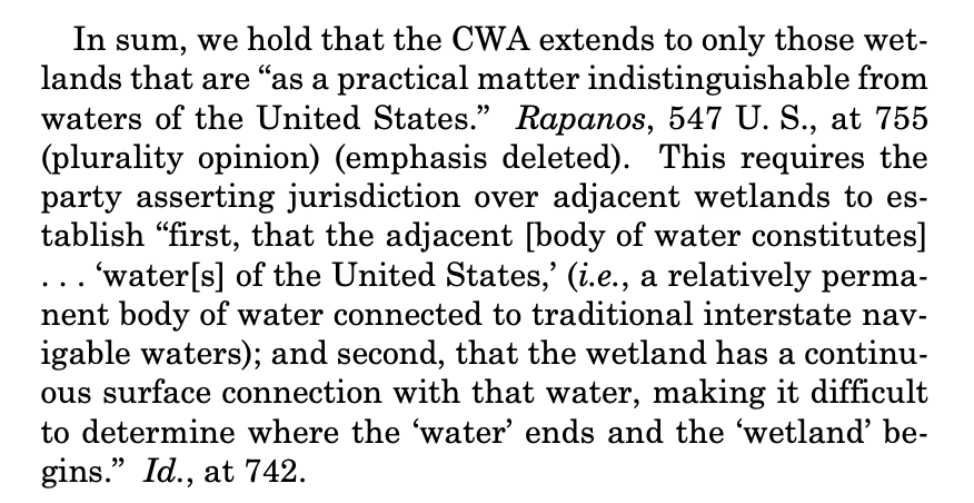 Today, the Supreme Court brings needed clarity to the scope of the WOTUS rule. 

The requirements for determining which waters are covered by the CWA is a major victory for housing affordability.

supremecourt.gov/opinions/22pdf…