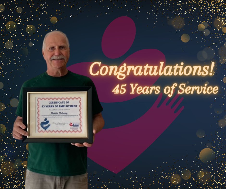 Join us in congratulating Norris Elshaug for over 45 years of service at #CommunityAction!  The staff at CAPND would like to thank you for your hard work and dedication to the #Weatherization program at DPCAA!

#BeCommunityAction