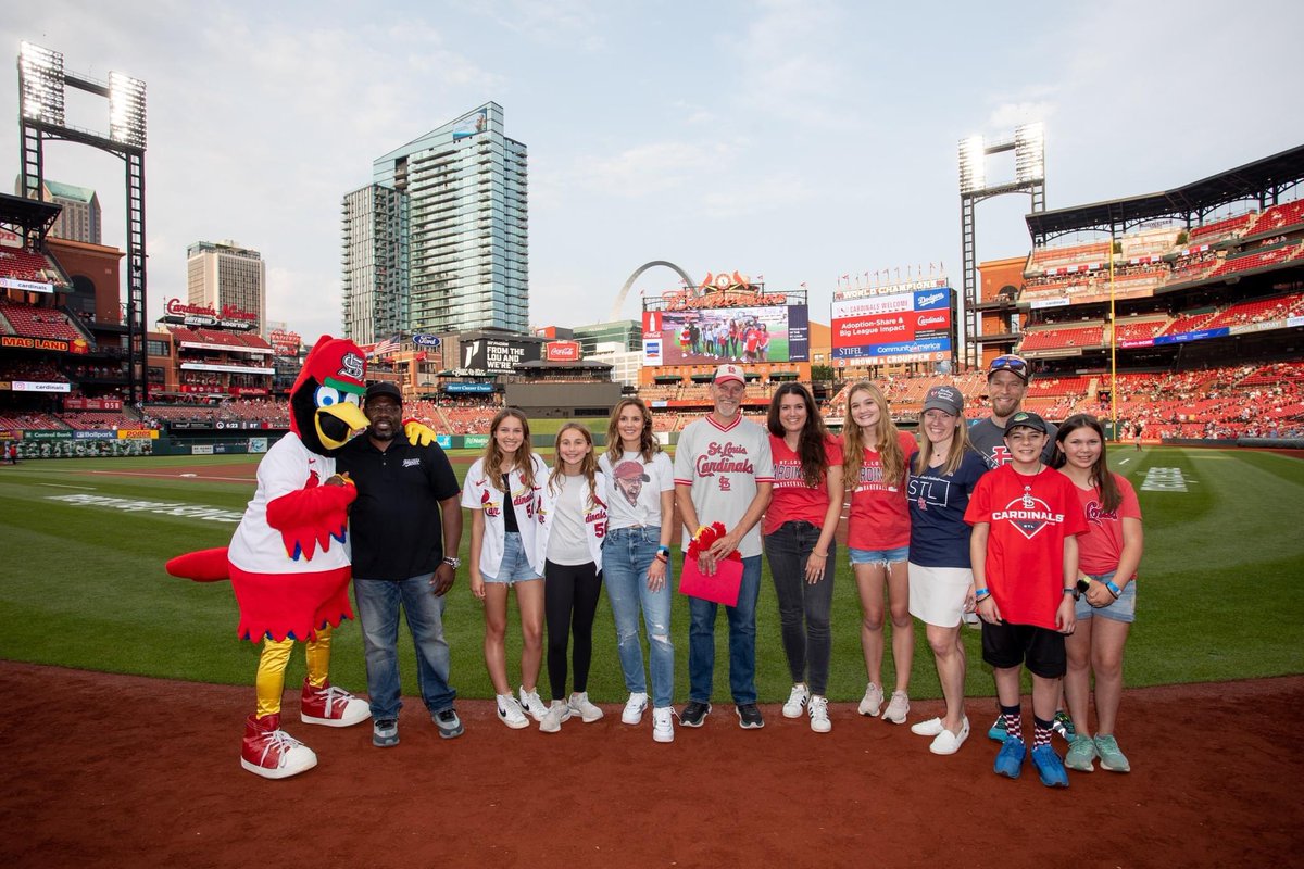 adoptionshare's tweet photo. Still celebrating that @Cardinals win last Thursday night and the incredible opportunity to be selected by @BigLeagueImpact #allwinchallenge to shine a light on foster care and adoption! Thank you @UncleCharlie50 @Mrswaino for your support! https://t.co/8Y6XU18MW8