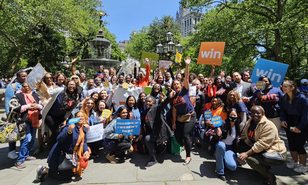 @WINNYC_ORG out in force demanding #JustPay 
@NYCMayor we won't take no for an answer, we need a 6.5% COLA now!