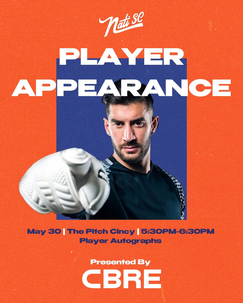 Y’all asked, so we made it happen!

Come meet, say hello, and send off our team Tuesday night from 5:30pm-6:30pm at <a href="/ThePitchCincy/">ThePitchCincy</a>.  Stoked to see all the fans who have always supported us in our careers, on and off the pitch!

Thank you to our sponsor <a href="/CBRE/">CBRE</a>!