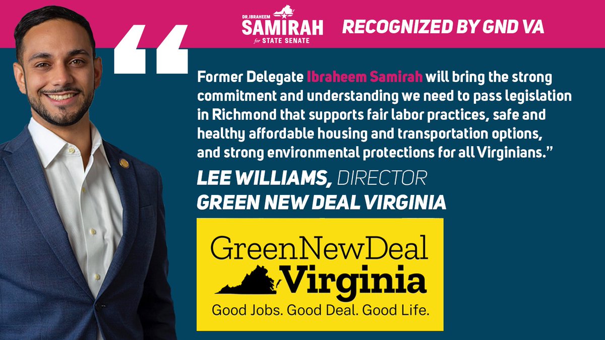 🚨ICYMI: I am proud to be the only candidate for #SD32 recognized as a Green New Deal Champion by @GreenNewDealVA!

The climate crisis is here, and there’s too much at stake. I will fight for a Virginian Green New Deal in the State Senate.