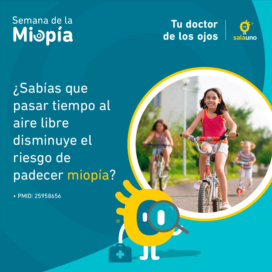 Reduce el tiempo que pasan tus hijos en interiores y hagan más actividades al aire libre juntos, ¡esto le ayudará a tener menos probabilidades de desarrollar #miopía!​ 🙌☀🌳

#salauno #SemanadelaMiopía #myopiaawarenessweek #maw2023 #saludvisual ​#miopiainfantil