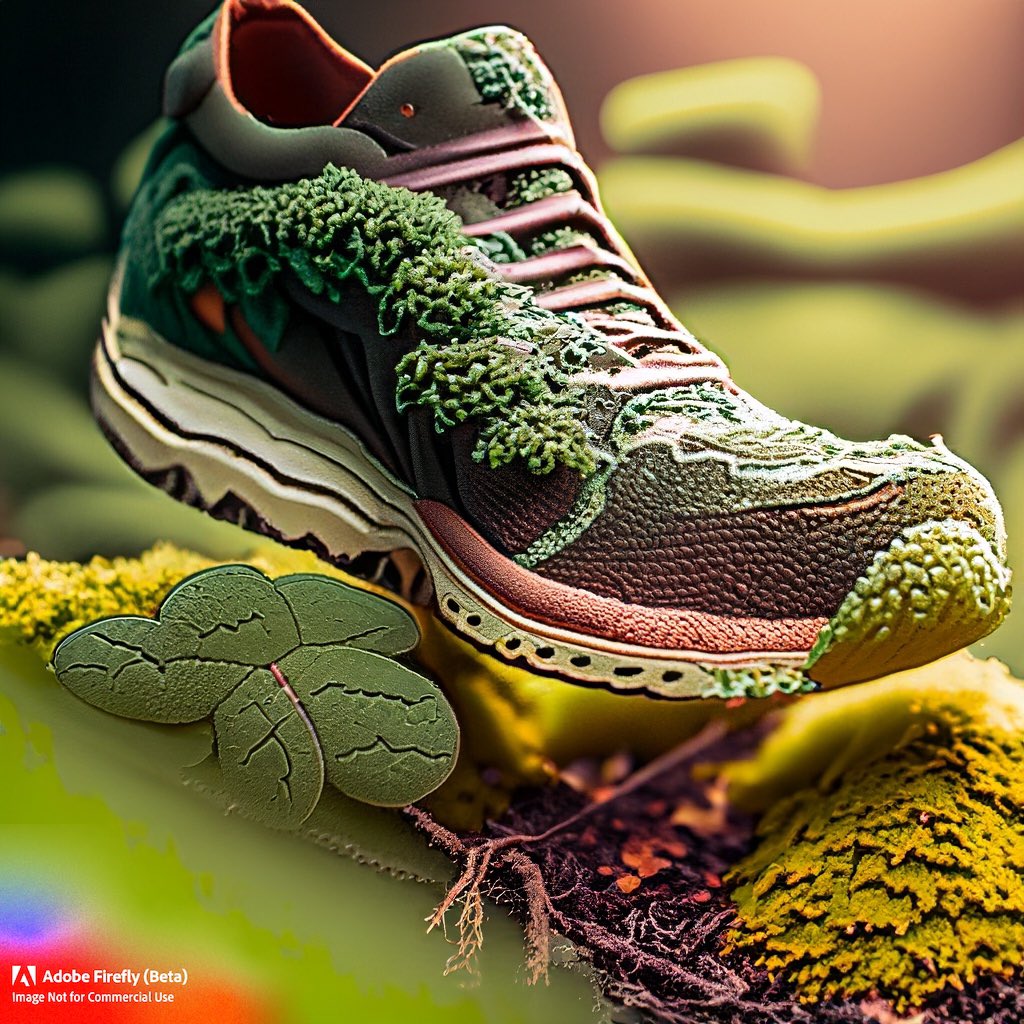 luckymoonfish's tweet photo. Plant-based, organic, gluten-free footwear #AdobeFirefly #GenerativeAI https://t.co/b0KJ0NeayA