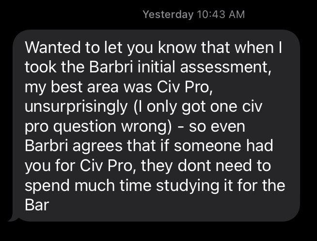 The messages I like to receive from recent law graduates as they begin studying for the Bar Exam. @WFULawSchool #barexam