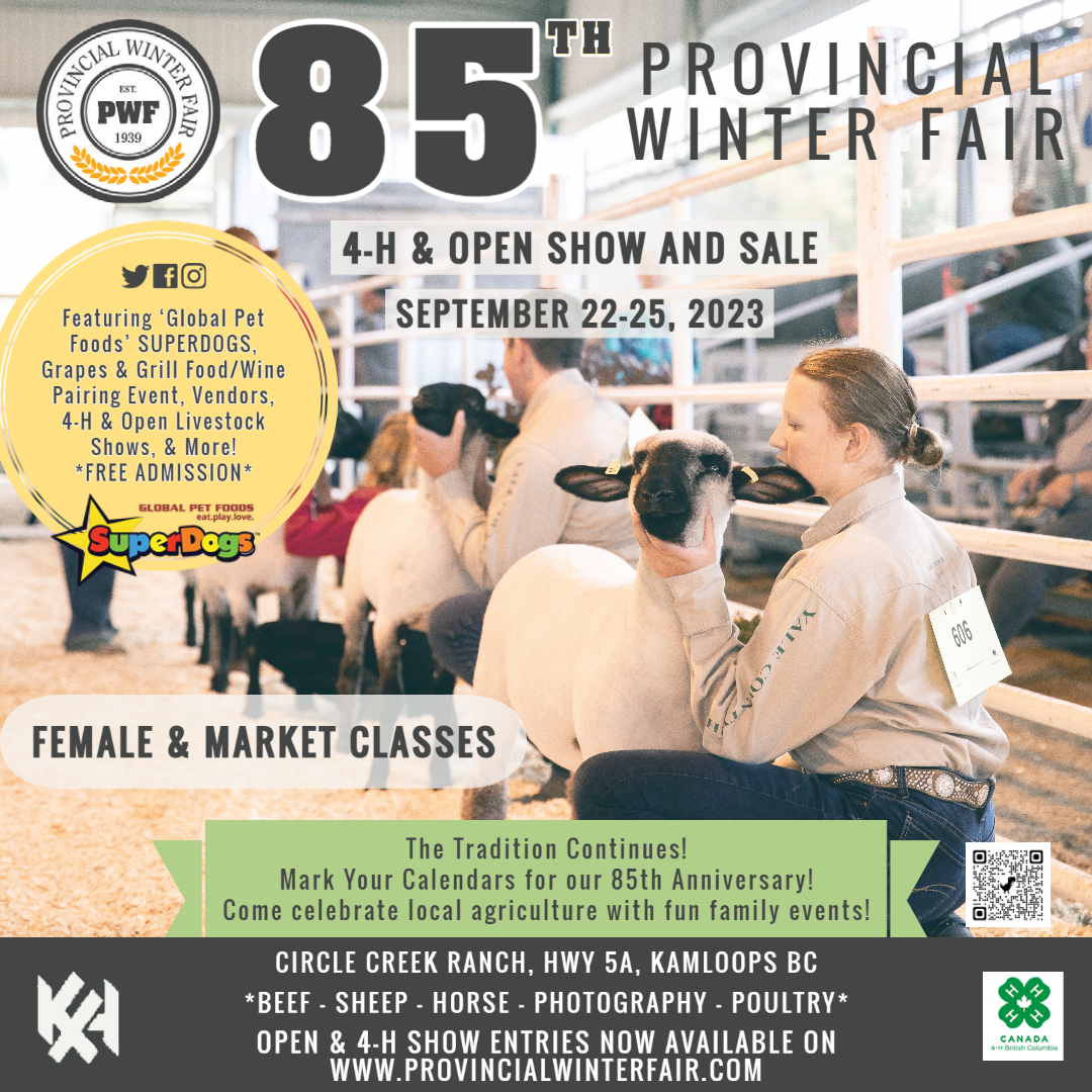 PWFKamloops's tweet photo. #85THPWF SHEEP ENTRIES ARE OPEN! 🌟
The Tradition Continues at our 2023 Provincial Winter Fair - Sept 22-24, 2023 & Live Auction on Sept 25, 2023! #LetsStirrupSomeFamilyFun and enter your project! Visit https://t.co/dtuAUNfKqy for all the details! https://t.co/ZngAXBNcOf