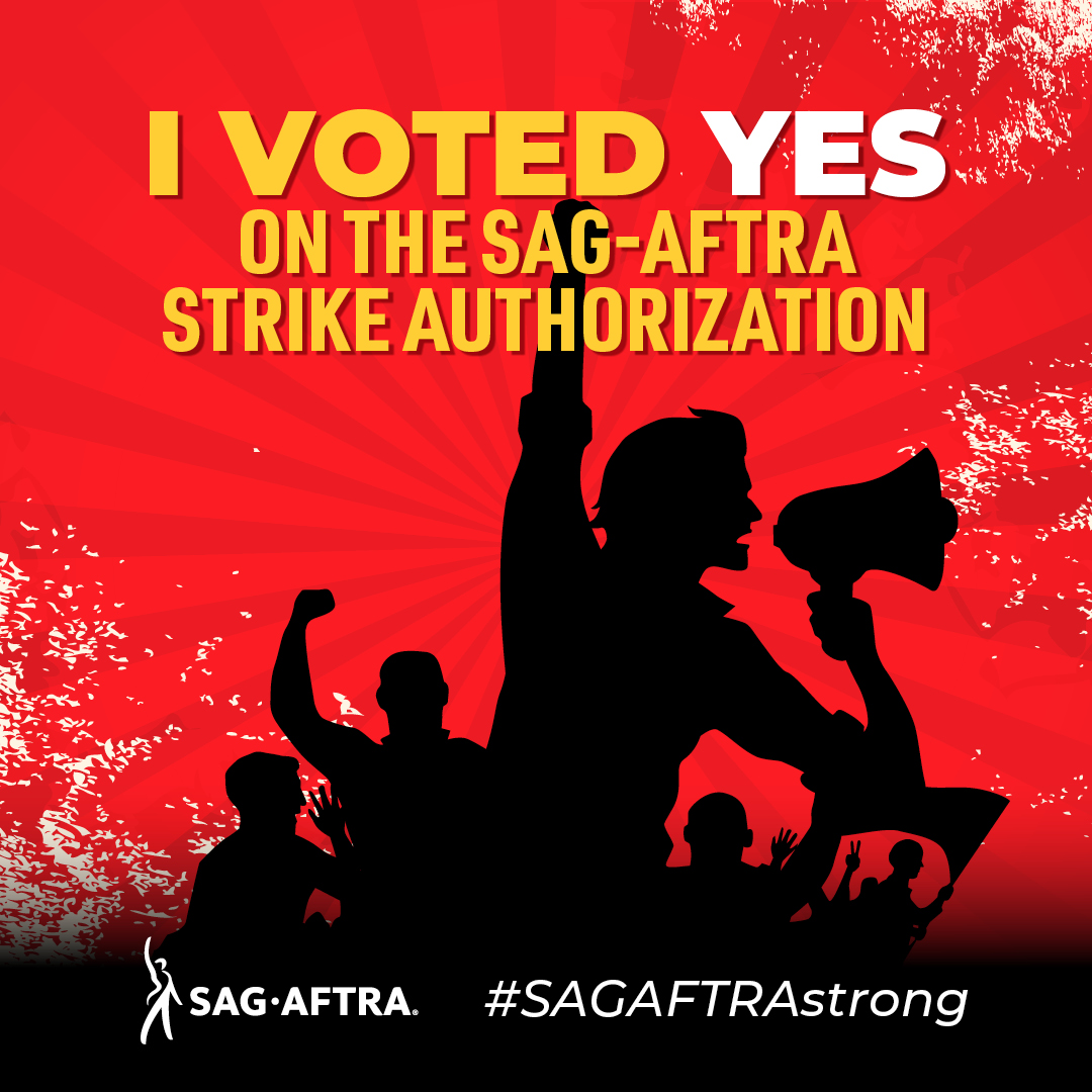 ⚠️ Eligible #sagaftramembers, don't forget to tell your friends you voted YES for the SAG-AFTRA strike authorization! #SAGAFTRAstrong

Check out our Strike Authorization Social Media Toolkit for graphics and post content: ow.ly/atQg50OvRfG