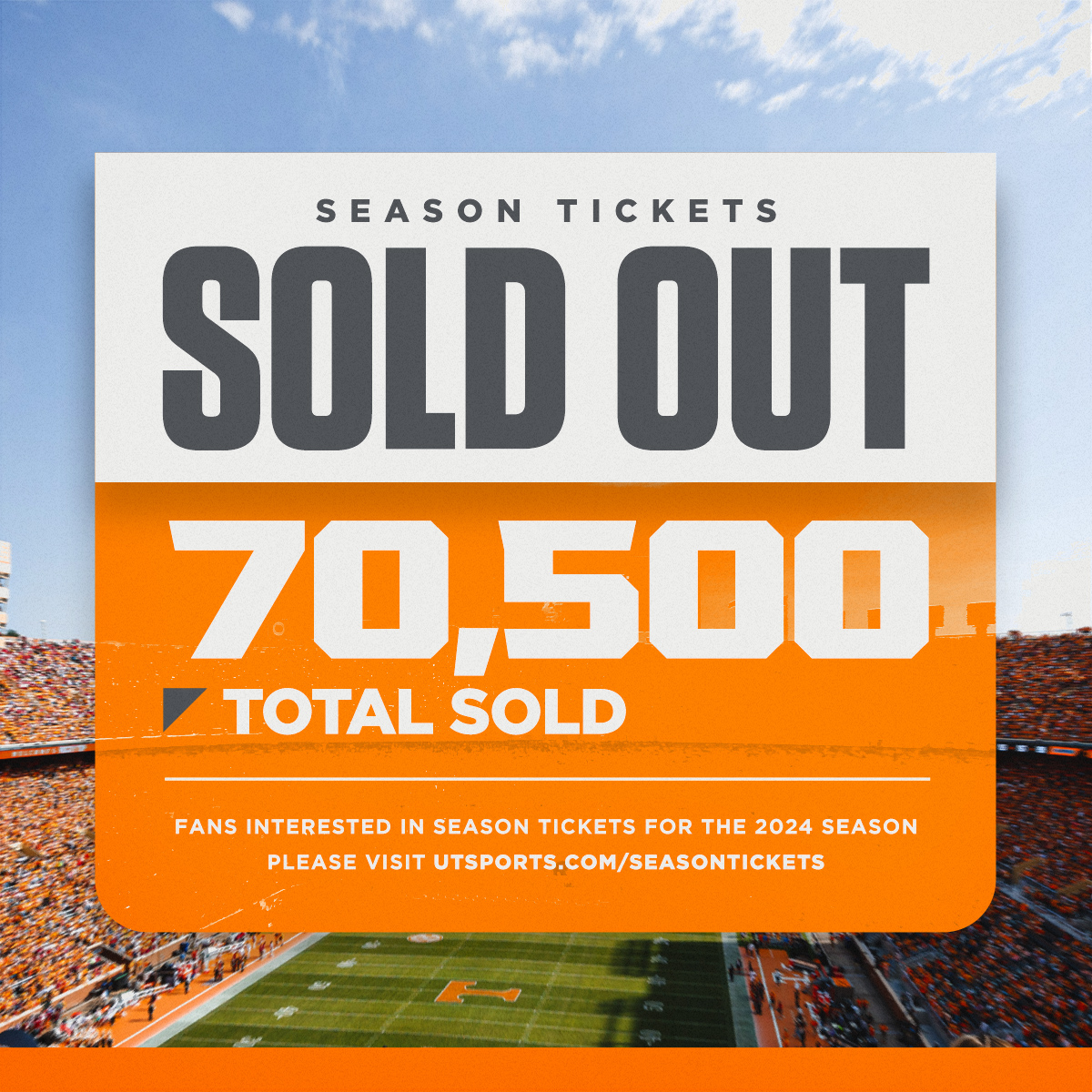 Best fans in the country! 2023 season tickets are SOLD OUT‼️ Read more » 1tn.co/3MvogY9 #GBO 🍊