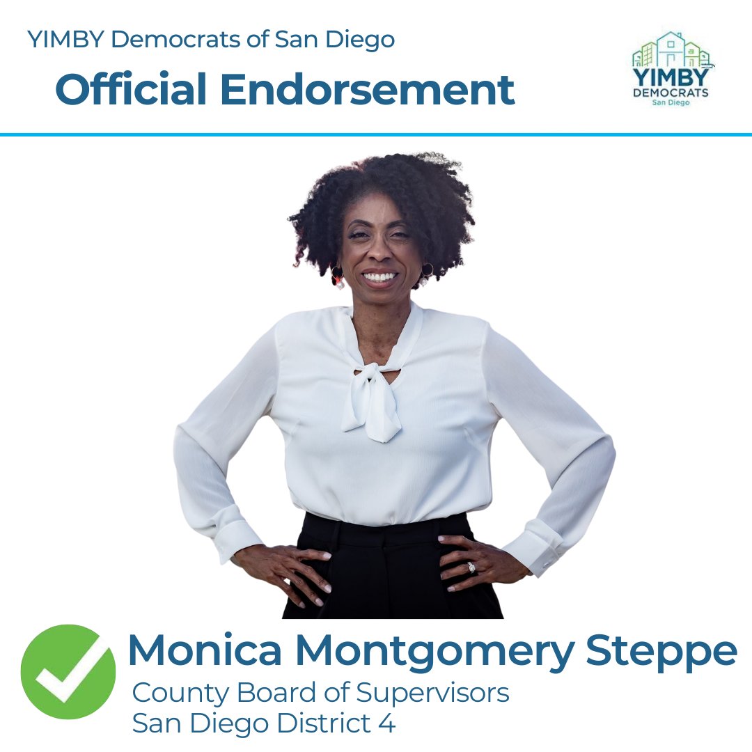 Special Election News: Last night our club voted to officially endorse <a href="/CD4Monica/">Archived- Councilmember Monica Montgomery Steppe</a> for County Board of Supervisors' District 4