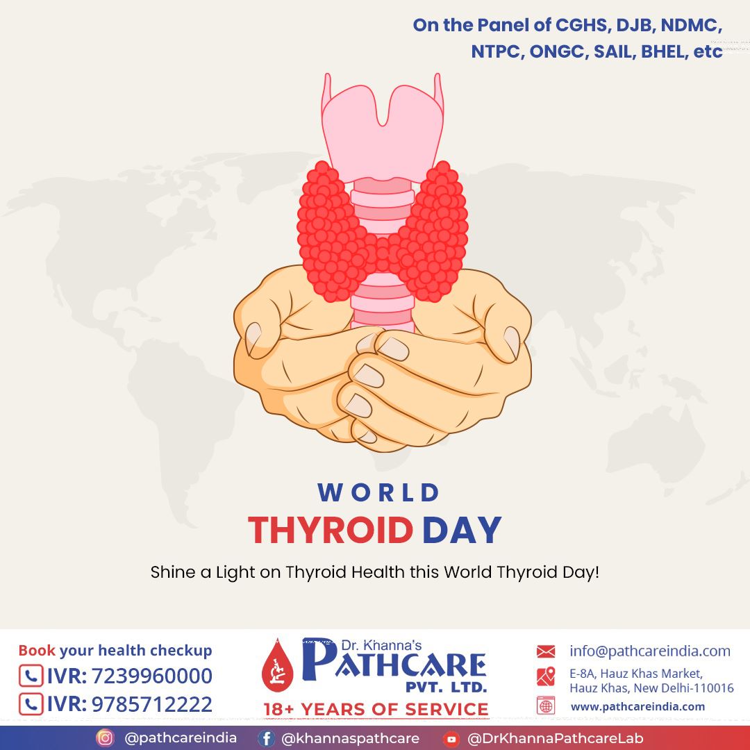 DPathcare's tweet photo. On World Thyroid Day, we stand committed to your well-being. Get tested for thyroid health and gain valuable insights into your body's harmony. Take a step towards proactive care and a balanced life. #WorldThyroidDay #ThyroidTesting #HealthFirst #KnowYourThyroid https://t.co/FlK9SrddXp