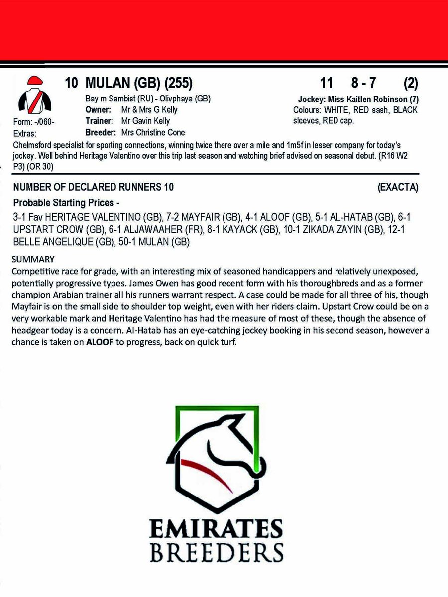 ARO_Racing's tweet photo. #racecard for #seasonopener @BathRacecourse @arenaracingco @JPOwenRacing @amajox @ONaillers2010 @rob_hornby18 @williamcox1999 @GeorgeRooke6 @ArabianRH @afac_contact @alrahmani_a @SMolyneux79 @Stephen88818834 @SerenaBrothert2 @AtTheRaces @RaceTechUK @EquineMediRec @EdNicholson68 https://t.co/XvqBVICrIB