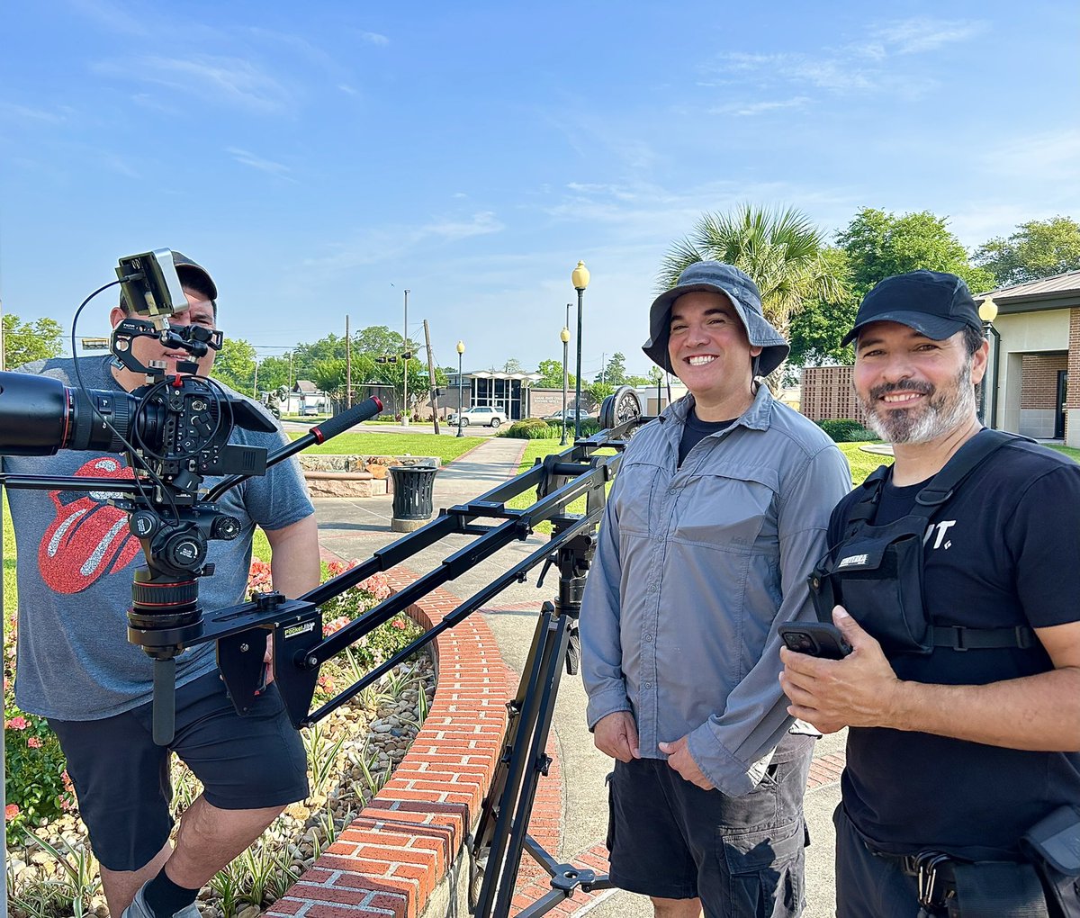 andersonmktg's tweet photo. Big smiles on set while filming Lamar State College's new fall enrollment campaign! We spent the day with Shootz Production Group getting footage of the school's campus and student programs. https://t.co/Dw1d1xaBD0