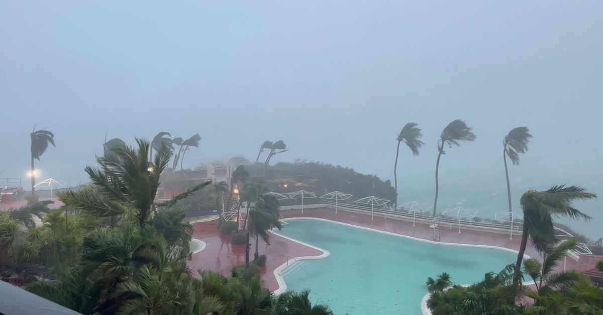 Reuters's tweet image. Most of Guam without power, water after Typhoon Mawar exits reut.rs/42bSgxY