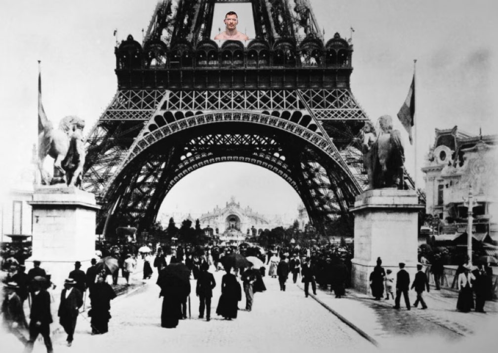 JoeIsThere's tweet image. Joe Duffy at the inauguration of the Eiffel Tower (March, 1889)