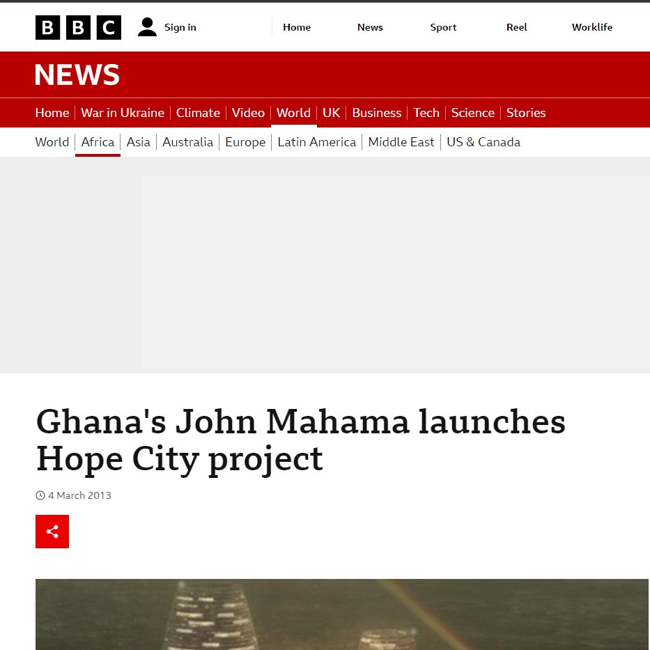 Where is Mahama's $10 Billion Hope City?

In 2012, Mahama launched a project to build a $10 billion IT hub at Prampram, within three years However, more than a decade has passed, and the project remains non-existent.

BBC, CNN were all victims of this lie.
#TheAlternativeIsScary