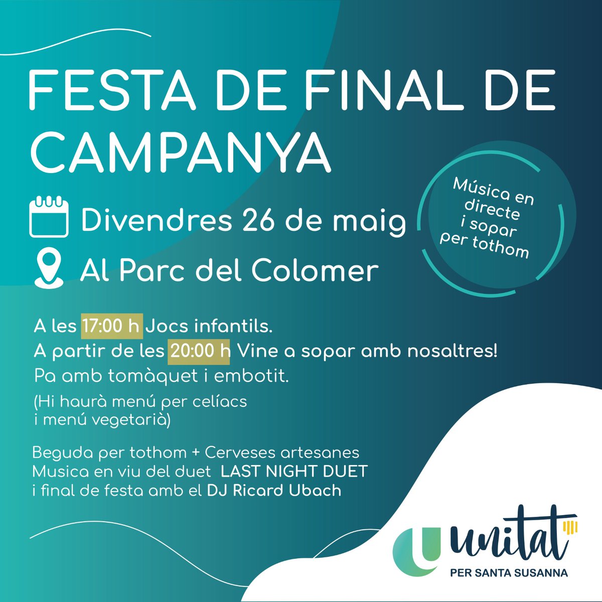 UnitatSusanna's tweet photo. Us esperem demà al Parc del Colomer! Hem encarregat bon temps 😉 https://t.co/gSqLKpnm1n