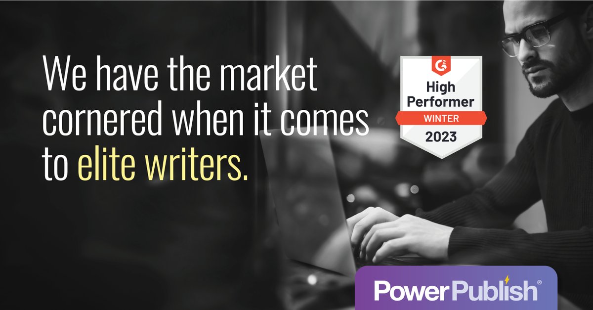 Elite blog writers: your better alternative to AI.

Schedule a 30-minute demo to discover what PowerPublish can do for you - lnkd.in/emy3T2RF

#PowerPublish #HireAWriter #ContentWriters #ProfessionalWriters #FreelanceWriters #G2Leader