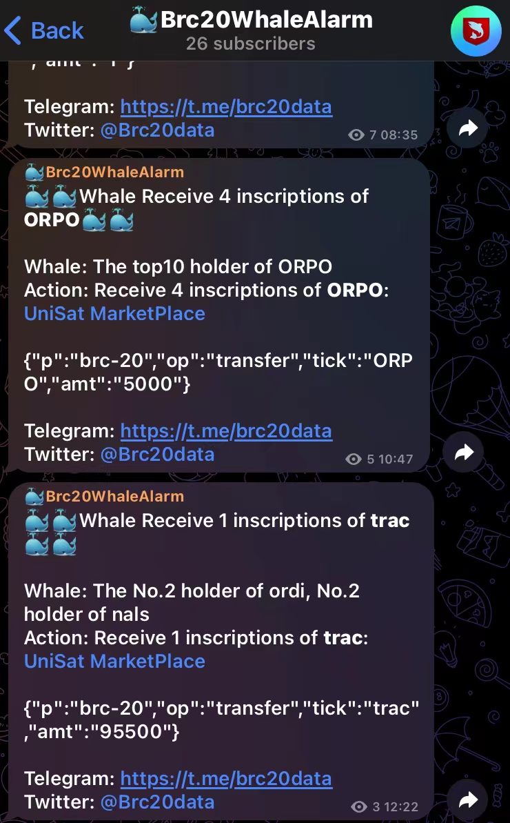 ordi无情人间有爱🥰
<a href="/Brc20data/">Brc20data</a>用户突破3500人，<a href="/K01Club/">K01 CLUB</a> 送出福利
抽奖3套：最潮单品Ordi T恤+ Brc20data OG卡

✅关注<a href="/K01Club/">K01 CLUB</a> &amp; <a href="/Brc20data/">Brc20data</a> &amp; <a href="/Brc20dataAlarm/">🚨Brc20dataAlarm🚨</a> 
✅转推+点赞  
✅加入t.me/brc20data,  截图警报页面评论本推@ 3人

⏰72h
OG卡可进入“巨鲸警报PRO”内测Tg群，炸裂全新功能