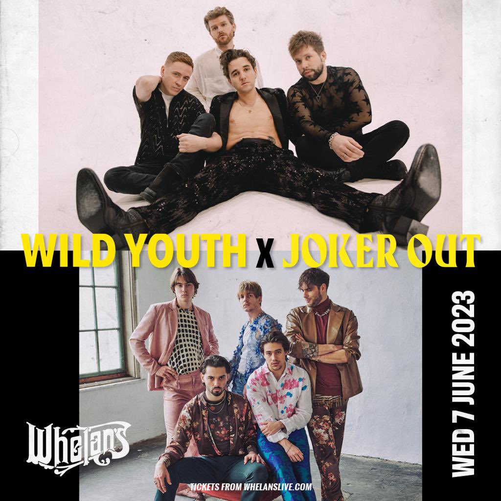 Wild Youth X Joker Out , Dublin night 2. Whelan’s the 7th of June. Tickets on sale tomorrow at 10am 

whelanslive.com/ticket/wild-yo…