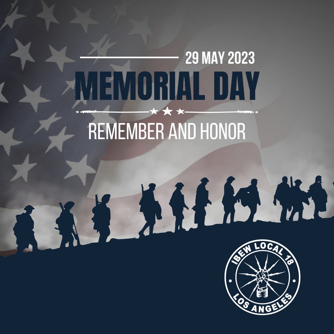 IBEWLocal18's tweet image. 🇺🇸🌟 Honoring Our Heroes! Join IBEW Local 18 this Memorial Day weekend as we pay tribute to the courageous men and women who have made the ultimate sacrifice for our freedom. 🎗️🙏 Our office is closed on Monday in observance of the holiday.