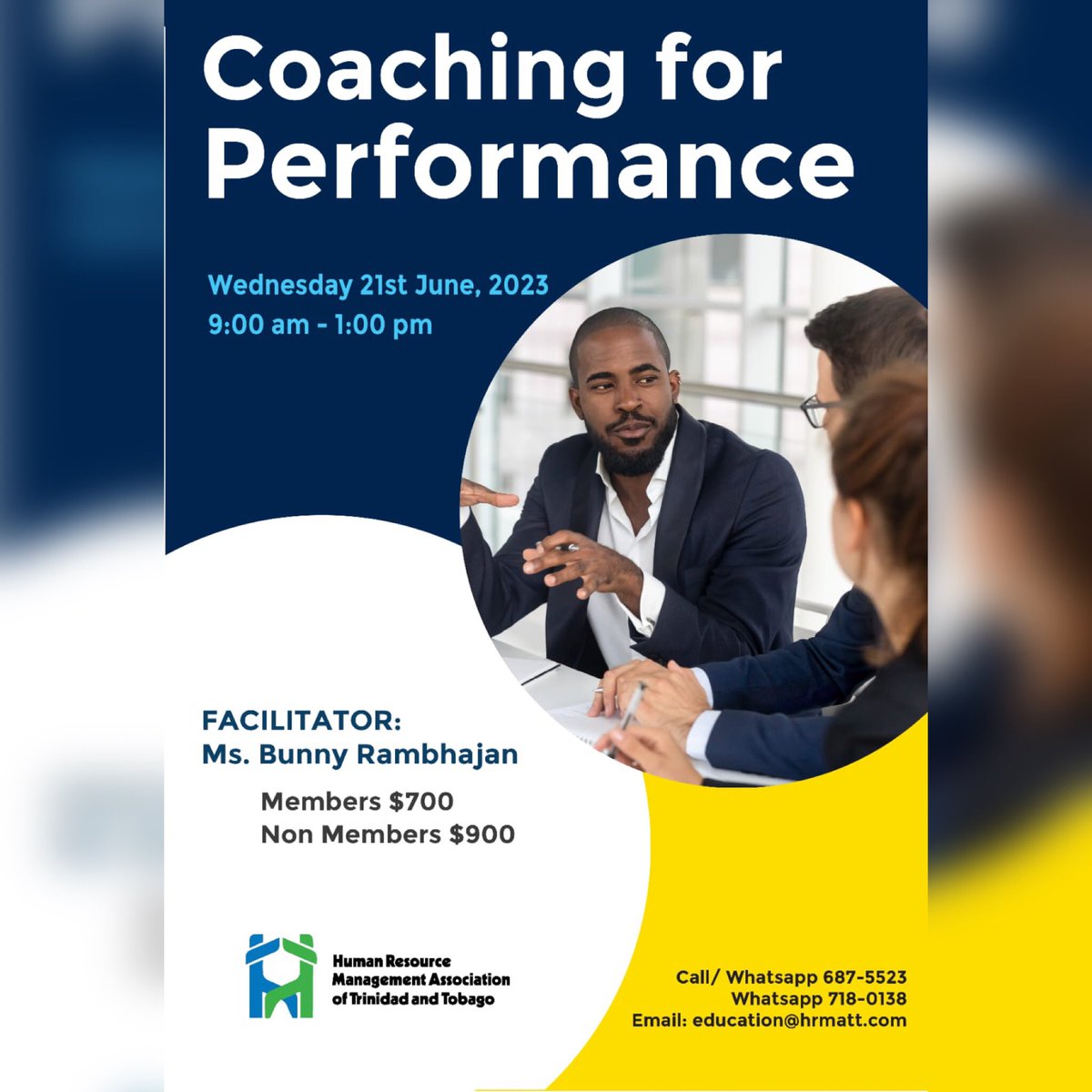 HRMATT1's tweet image. HRMATT is pleased to announce our upcoming workshop &quot;#CoachingforPerformance&quot; taking place on Tuesday 20th June 2023.

Click on the link to register! 

us06web.zoom.us/meeting/regist…

Stay tuned for more details!

#learnwithHRMATT
#leadwithHRMATT
#HRMATTCares
#weareHRMATT
