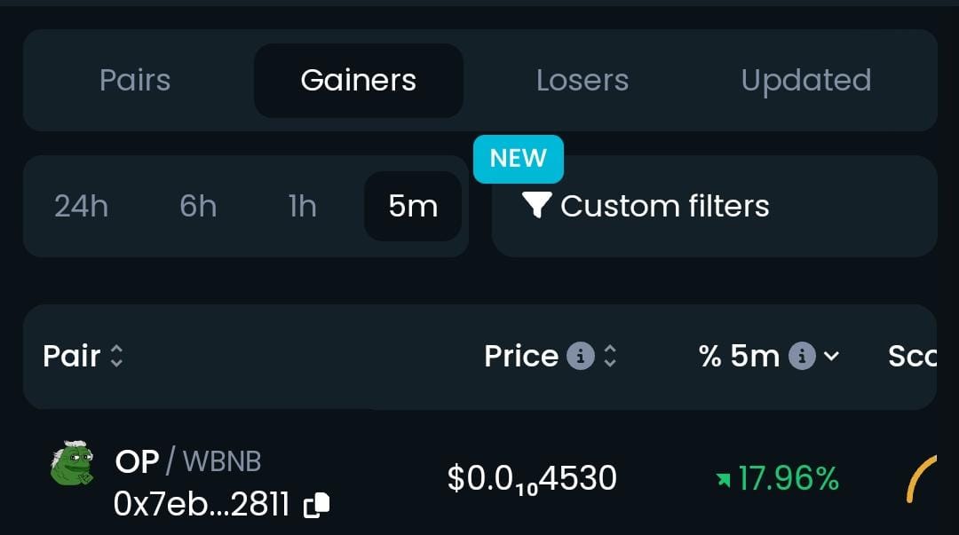 OldPepeBSC's tweet photo. KEK! TopGainers #1

https://t.co/9ZA8n3xw5T

Go to the link and smash the star button! Go OldPepe community!

#OldPepe #OP #PEPE #Binance https://t.co/fyqk4QQiPO
