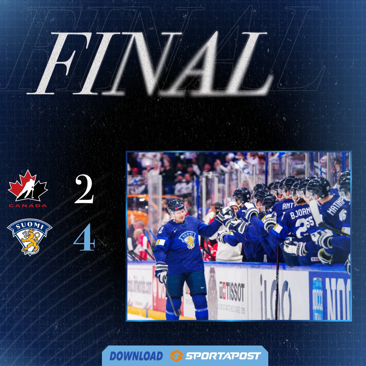🦁🇫🇮 vs 🦫🇨🇦 
Here’s my prediction 

#IIHFWorlds #Leijonat #HockeyTwitter #Canada #smsports